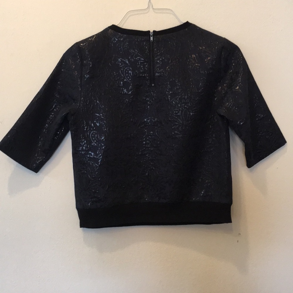 Simply Vera patterned black and navy top - Picture 4 of 5